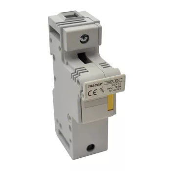   TRACON HBA-1P-100 - Szakaszolókapcsoló-biztosító hengeres bizt.hoz, maszkolható 100A, 22x58mm; Un=230V/400V