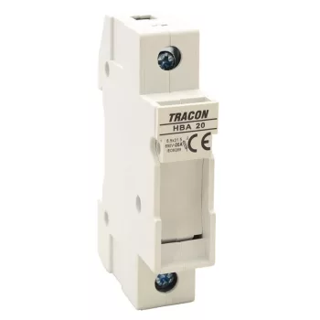   TRACON HBA-1P-20 - Szakaszolókapcsoló-biztosító hengeres bizt.hoz, maszkolható 20A, 8x32mm; Un=230V/400V
