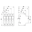 TRACON HBA-2P-20 - Szakaszolókapcsoló-biztosítóhengeres bizt.hoz, maszkolható 20A, 8x32mm; Un=230V/400V