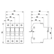 TRACON HBA-2P-20 - Szakaszolókapcsoló-biztosítóhengeres bizt.hoz, maszkolható 20A, 8x32mm; Un=230V/400V