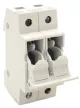 TRACON HBA-2P-32 - Szakaszolókapcsoló-biztosítóhengeres bizt.hoz, maszkolható 32A, 10x38mm; Un=230V/400V