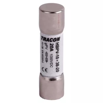   TRACON HBPV-10X38-20 - Hengeres biztosító PV gPV, 20A,1000VDC,10kA,10x38