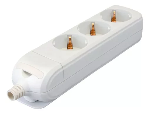 TRACON HUR-03 - Újravezetékezhető, hordozható elosztósáv 3×SCHUKO, max.16A, 250VAC