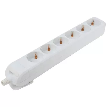   TRACON HUR-06 - Újravezetékezhető, hordozható elosztósáv 6×SCHUKO, max.16A, 250VAC