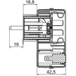 TRACON KACS1 - Csatlakozóaljzat adapter kapcsolóval, fehér 250 VAC 16 A 1×SCHUKO, max. 3680 W