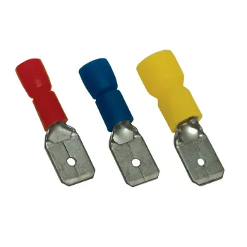   TRACON KCS5 - Szigetelt rátolható csatlakozó csap, sárgaréz, kék 4,8×0,8mm, 2,5mm2