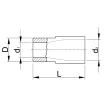 TRACON KHA4 - Szigetelt hengeres csatlakozó aljzat, elektrolitréz, kék 2,5mm2, (d1=2,1mm, d2=5mm), PVC
