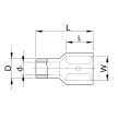TRACON KTCSH5 - Teljes szigetelésű rátolható csatl. hüvely, sárgaréz, kék 2,5mm2, 4,8×0,8 mm