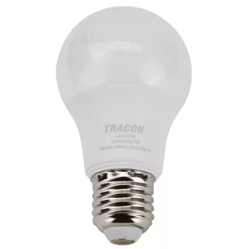   TRACON LAS607W - Gömb burájú LED fényforrás SAMSUNG chippel 230V,50Hz,7W,3000K,E27,600 lm,200°,A60,SAMSUNG chip, EEI=F