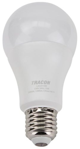 TRACON LAS6515NW - Gömb burájú LED fényforrás SAMSUNG chippel 230V,50Hz,15W,4000K,E27,1520 lm,200°,A65,SAMSUNG chip, EEI=F