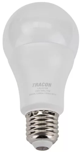 TRACON LAS6515W - Gömb burájú LED fényforrás SAMSUNG chippel 230V,50Hz,15W,3000K,E27,1490 lm,200°,A65,SAMSUNG chip, EEI=F