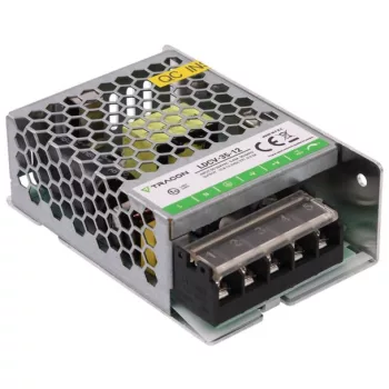   TRACON LDCV-35-12 - Fém házas LED meghajtó 90-264VAC/12VDC,35W,0-3A, IP20
