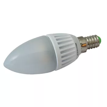   TRACON LGY5NW - Gyertya burájú LED fényforrás, tejüveg 230 V, 50 Hz, 5 W, 4000 K, E14, 380 lm, 180°, EEI=G