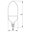 TRACON LGY7NW - Gyertya burájú LED fényforrás, tejüveg 230 V, 50 Hz, 7 W, 4000 K, E14, 600 lm, 180°, EEI=F
