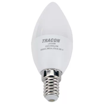   TRACON LGYS5W - Gyertya búrájú LED fényforrásSAMSUNG chippel 230V,50Hz,5W,3000K,E14,430lm,180°,C37,SAMSUNG chip, EEI=F