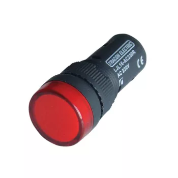   TRACON LJL16-RE - LED-es jelzőlámpa, piros 230V AC/DC, d=16mm
