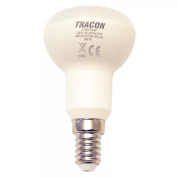   TRACON LR507W - LED reflektorlámpa 230 V, 50 Hz, E14, 7 W, 470 lm, 2700 K, 120°, EEI=G