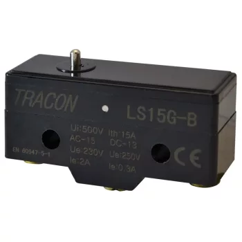   TRACON LS15G-B - Helyzetkapcsoló, ütközős 1xCO, 2A/230V AC-15, 0,3A/250V DC-13 IP00