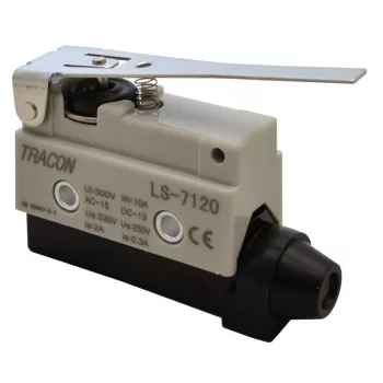   TRACON LS7120 - Helyzetkapcsoló, rugószáras 1xCO, 2A/230V AC-15, 0,3A/250V DC-13, 65mm, IP40