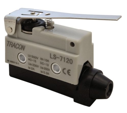 TRACON LS7120 - Helyzetkapcsoló, rugószáras 1xCO, 2A/230V AC-15, 0,3A/250V DC-13, 65mm, IP40