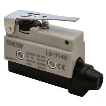   TRACON LS7140 - Helyzetkapcsoló, rugószáras 1xCO, 2A/230V AC-15, 0,3A/250V DC-13, 46mm, IP40