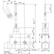 TRACON LS7166 - Helyzetkapcsoló, rugószáras-pálcás 1xCO, 2A/230V AC-15, 0,3A/250V DC-13, 86mm, IP40