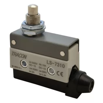   TRACON LS7310 - Helyzetkapcsoló, kúpos, ütközős 1xCO, 2A/230V AC-15, 0,3A/250V DC-13, 25mm, IP40