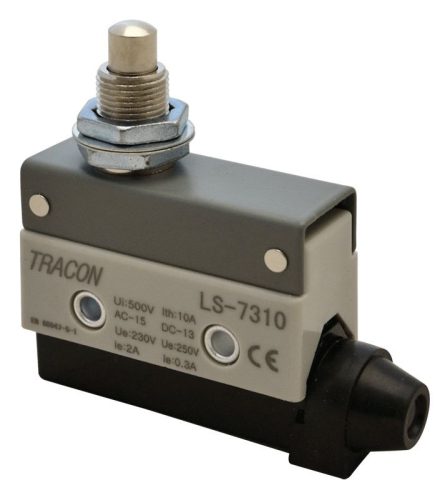 TRACON LS7310 - Helyzetkapcsoló, kúpos, ütközős 1xCO, 2A/230V AC-15, 0,3A/250V DC-13, 25mm, IP40