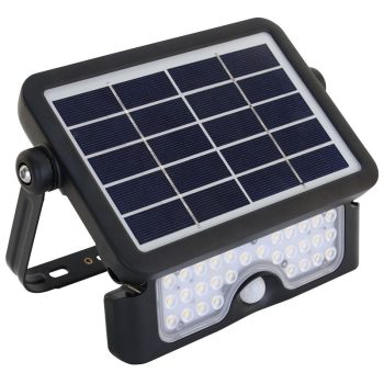   TRACON LSFL5W - Napelemes LED fényvető mozgásérzékelővel 5 W, 4000 K, 500 lm, IP65, 3,7 V 2×1500 mAh