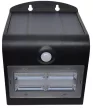 TRACON LSLBB3W - Napelemes LED fali világítótest mozgásérzékelővel, fekete 3,2 W, 4000 K, 400 lm, IP65, 3,7 V, 2 Ah