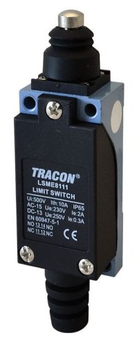 TRACON LSME8111 - Helyzetkapcsoló, kúpos-ütközős 1xNO+1xNC, 2A/230V AC-15, 0,3A/250V DC-13, IP65