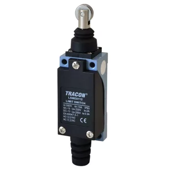   TRACON LSME8112 - Helyzetkapcsoló, nyomógörgős 1xNO+1xNC, 2A/230V AC-15, 0,3A/250V DC-13, IP65