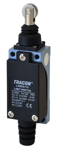 TRACON LSME8112 - Helyzetkapcsoló, nyomógörgős 1xNO+1xNC, 2A/230V AC-15, 0,3A/250V DC-13, IP65