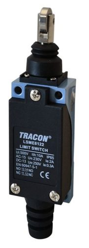 TRACON LSME8122 - Helyzetkapcsoló, nyomógörgős 1xNO+1xNC, 2A/230V AC-15, 0,3A/250V DC-13, 90°, IP65