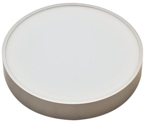 TRACON MFDS16W - Műanyag búrás falon kívüli LED lámpatest ezüst peremmel 230 V, 50 Hz, 16 W, 1200 lm, 3000 K, D=205mm,EEI=G