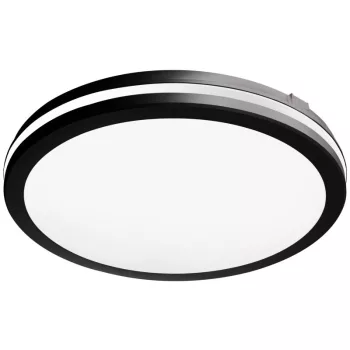   TRACON MFKBL30CCT - LED mennyezeti lámpa színhőállító kapcsolóval,fekete 230V,50Hz,30W, 3000lm, 3000K/4000K/6500K, IP65,D=300mm,EEI=F