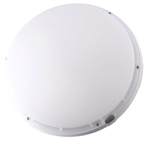 TRACON MFOM30NW - Védett kerek mennyezeti lámpa, mozgásérzékelővel 230V,50Hz,30W,2600lm,360°,3-7m,40s,<10lx,IP65,D=350mm,EEI=F