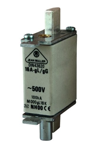 TRACON NK00C-16 - Kiütőszeges késes biztosító Un=500V AC, 16A, 00C, 100kA/500VAC, gG