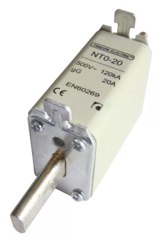 TRACON NT0-10 - Késes biztosító Un=500V AC, 10A, 0, 120kA/500VAC, gG