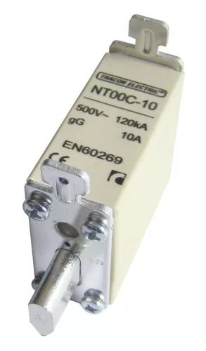 TRACON NT00C-6 - Késes biztosító Un=500V AC, 6A, 00C, 120kA/500VAC, gG