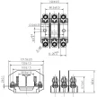 TRACON NTA-00/3 - Aljzat késes biztosítókhoz 00C, 00 / 3P, 500 VAC, 120 kA