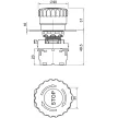 TRACON NYG3-ETLR - Vészgomb, világító, reteszelt,piros 1×NC, 5A/230V AC-15, 40mm, IP65, LED 230V AC/DC