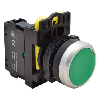   TRACON NYG3-G - Egyszerű nyomógomb, zöld 1×NO, 5A/230V AC-15, IP65