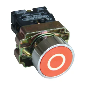   TRACON NYGBA4222P - Jelölt nyomógomb, fémalapra szerelt, piros, (fehér 0) 1×NC, 3A/240V AC, IP42