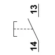 TRACON NYGBA4222P - Jelölt nyomógomb, fémalapra szerelt, piros, (fehér 0) 1×NC, 3A/240V AC, IP42