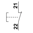 TRACON NYGBS142P - Reteszelt gombafejű vészgomb, fémalap, piros, kulcsos 1×NC, 3A/400V AC, IP42, d=40mm