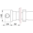 TRACON NYGBS142P - Reteszelt gombafejű vészgomb, fémalap, piros, kulcsos 1×NC, 3A/400V AC, IP42, d=40mm