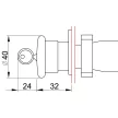 TRACON NYGBS142P - Reteszelt gombafejű vészgomb, fémalap, piros, kulcsos 1×NC, 3A/400V AC, IP42, d=40mm