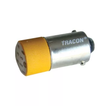   TRACON NYGL-ACDC24Y - LED-es jelzőizzó, sárga 24V AC/DC, Ba9s