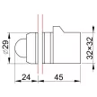 TRACON NYLBV854P - Jelzőlámpa, műanyag testű, piros, transzformátorral 0,4A/230V AC, d=22mm, IP42, NYGI6
